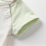 Dave&Bella Baby Boys Summer Beige Comfortable Short-sleeved Rompers