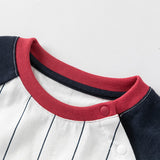 Dave&Bella Baby Boys Summer Striped Cotton Indoor Soft Rompers