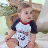 Dave&Bella Baby Boys Summer Striped Cotton Indoor Soft Rompers