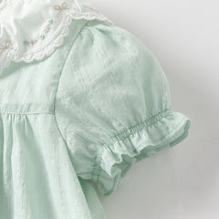 Dave&Bella Girls Summer Green Cotton Princess Dress
