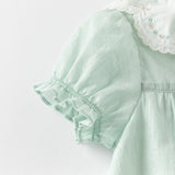Dave&Bella Girls Summer Green Cotton Princess Dress