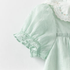Dave&Bella Girls Summer Green Cotton Princess Dress