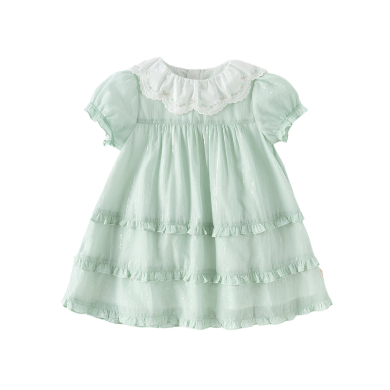 Dave&Bella Girls Summer Green Cotton Princess Dress