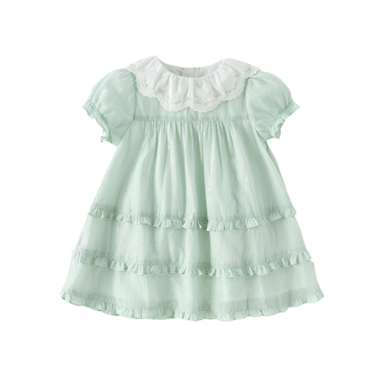 Dave&Bella Girls Summer Green Cotton Princess Dress