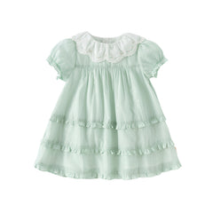Dave&Bella Girls Summer Green Cotton Princess Dress