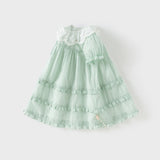 Dave&Bella Girls Summer Green Cotton Princess Dress