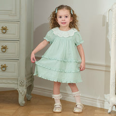 Dave&Bella Girls Summer Green Cotton Princess Dress