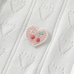 Dave&Bella Kids Girls Summer Cute White Outwear Soft Long-sleeved Cardigans