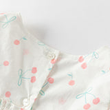 Dave&Bella Toddler Girls Summer Cotton Cherry Print T-shirt Short Pant Set(wallet bag)