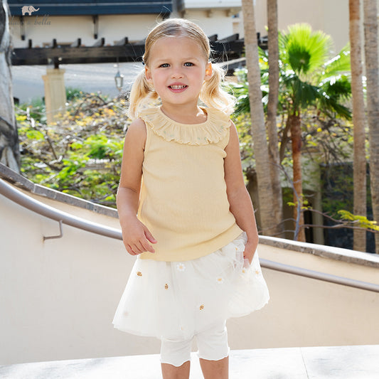 Dave&Bella Toddler Girls Summer Cotton Lace Collar Vests Tops