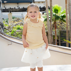 Dave&Bella Toddler Girls Summer Cotton Lace Collar Vests Tops