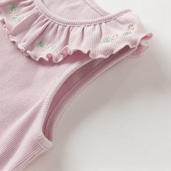 Dave&Bella Toddler Girls Summer Cotton Lace Collar Vests Tops