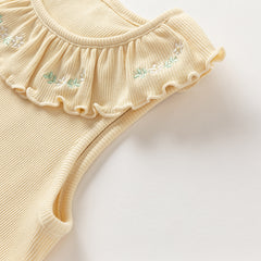 Dave&Bella Toddler Girls Summer Cotton Lace Collar Vests Tops