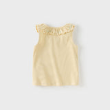 Dave&Bella Toddler Girls Summer Cotton Lace Collar Vests