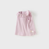 Dave&Bella Toddler Girls Summer Cotton Lace Collar Vests