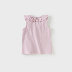 Dave&Bella Toddler Girls Summer Cotton Lace Collar Vests Tops