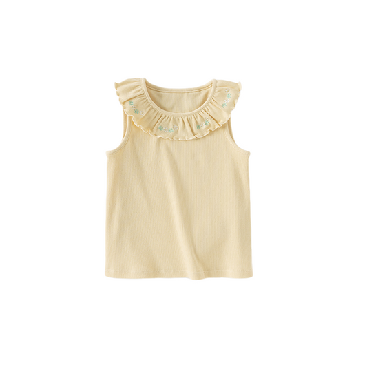 Dave&Bella Toddler Girls Summer Cotton Lace Collar Vests Tops