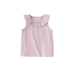 Dave&Bella Toddler Girls Summer Cotton Lace Collar Vests Tops