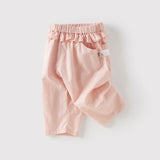 Dave&Bella Toddler Girls Summer Cute Beige/Pink Loose Soft Harem Pants