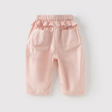 Dave&Bella Toddler Girls Summer Cute Beige/Pink Loose Soft Harem Pants
