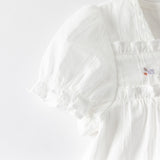 Dave&Bella Toddler Girls Summer Thin White Cotton T-Shirt Tops