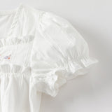 Dave&Bella Toddler Girls Summer Thin White Cotton T-Shirt Tops