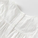 Dave&Bella Toddler Girls Summer Thin White Cotton T-Shirt Tops