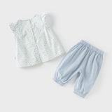 Dave&Bella Toddler Girls Summer Cotton Floral T-shirt Jeans Sets