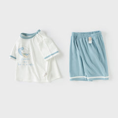 Dave&Bella Toddler Boys/Girls Blue/Pink Indoor Comfortable Pajamas