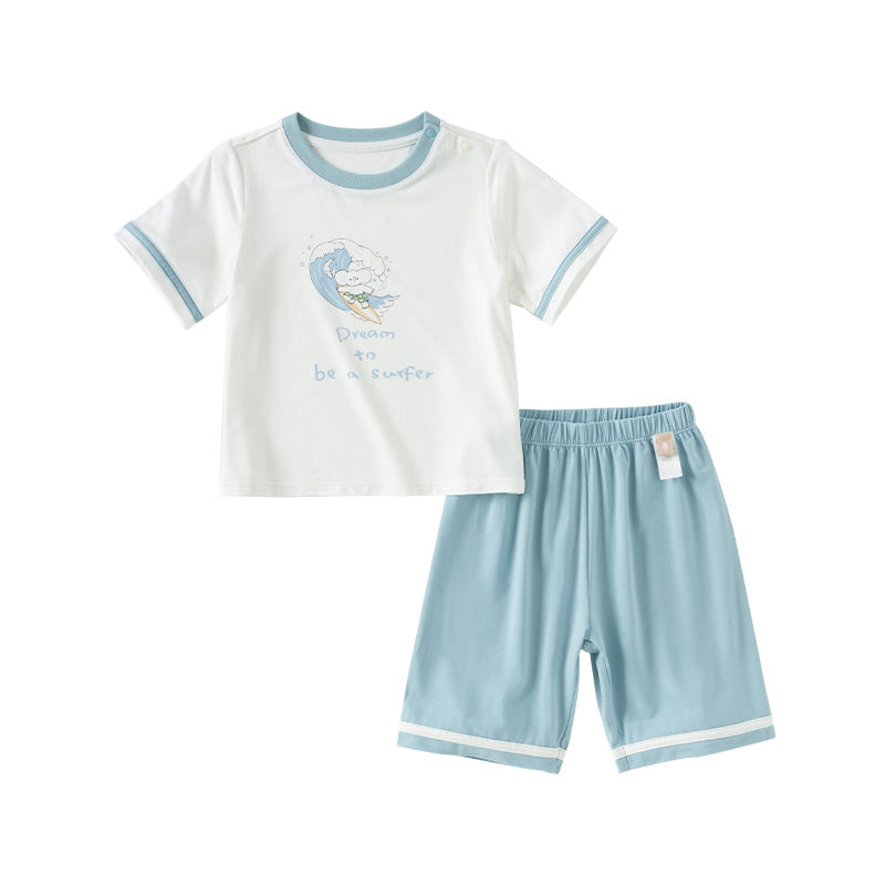 Dave&Bella Toddler Boys/Girls Blue/Pink Indoor Comfortable Pajamas