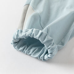 Dave&Bella Toddler Boys Summer Blue/Light Grey Casual Drawstring Loose Pants