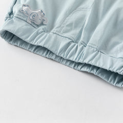 Dave&Bella Toddler Boys Summer Blue/Light Grey Casual Drawstring Loose Pants