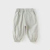Dave&Bella Toddler Boys Summer Blue/Light Grey Casual Drawstring Loose Pants