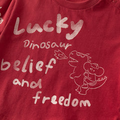 Dave&Bella Toddler Boys Summer Playful Red/Beige Breathable Cotton T-shirt Tops