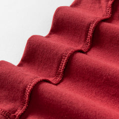 Dave&Bella Toddler Boys Summer Playful Red/Beige Breathable Cotton T-shirt Tops