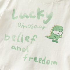 Dave&Bella Toddler Boys Summer Playful Red/Beige Breathable Cotton T-shirt Tops