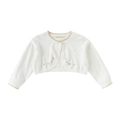 Dave&Bella Kids Girls Summer Elegant Beige Outwear Long-sleeved Cardigans