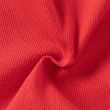 Dave&Bella Toddler Girls Vivid Red Knit Sweater Mesh Dress