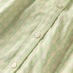 Dave&Bella Toddler Girls Summer Cotton Green Plaid Bubble Sleeve Dress (wallet bag)