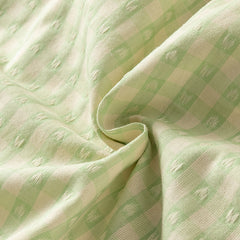 Dave&Bella Toddler Girls Summer Cotton Green Plaid Bubble Sleeve Dress (wallet bag)