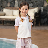 Dave&Bella Kids Girls Summer Cotton Beige Polos