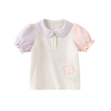 Dave&Bella Kids Girls Summer Cotton Beige Polos