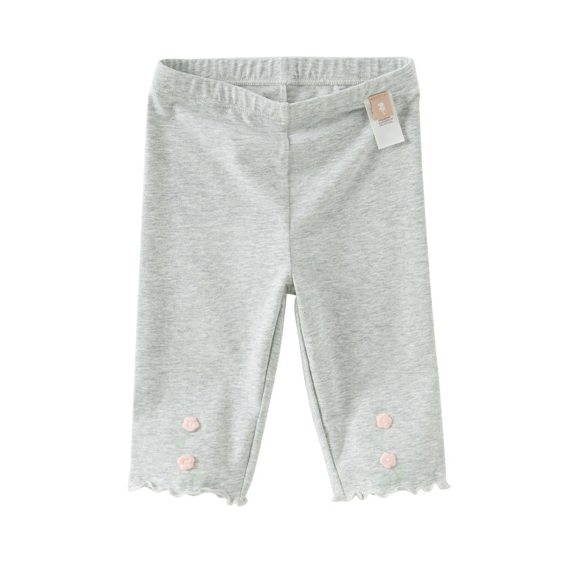 Dave&Bella Toddler Girls Summer Cute Beige/Grey Slim Leggings