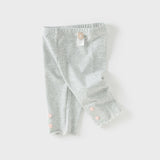 Dave&Bella Toddler Girls Summer Cute Beige/Grey Slim Leggings
