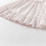 Dave&Bella Girls Summer Cute Cotton Purple Plaid A-line Dress