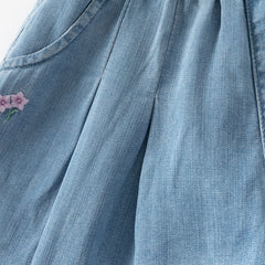 Dave&Bella Toddler Girls Toddler Girls Fashion Denim Blue Wide Casual Jean Shorts