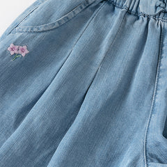 Dave&Bella Toddler Girls Toddler Girls Fashion Denim Blue Wide Casual Jean Shorts