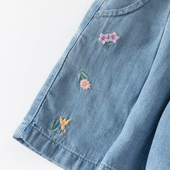 Dave&Bella Toddler Girls Toddler Girls Fashion Denim Blue Wide Casual Jean Shorts