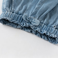 Dave&Bella Toddler Girls Toddler Girls Fashion Denim Blue Wide Casual Jean Shorts