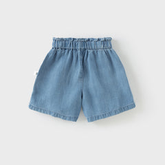 Dave&Bella Toddler Girls Toddler Girls Fashion Denim Blue Wide Casual Jean Shorts